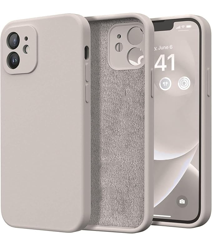 Silicone iPhone Case Cover Compatible for iPhone 12, All Cube Series with Microfiber Lining Compatible iPhone 12