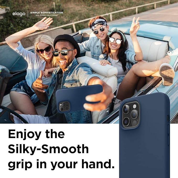Silicone Case Compatible For iPhone 12 Case and Compatible For iPhone 12 Pro Case - Full Body Protection (Screen & Camera Protection) (Jean Indigo)
