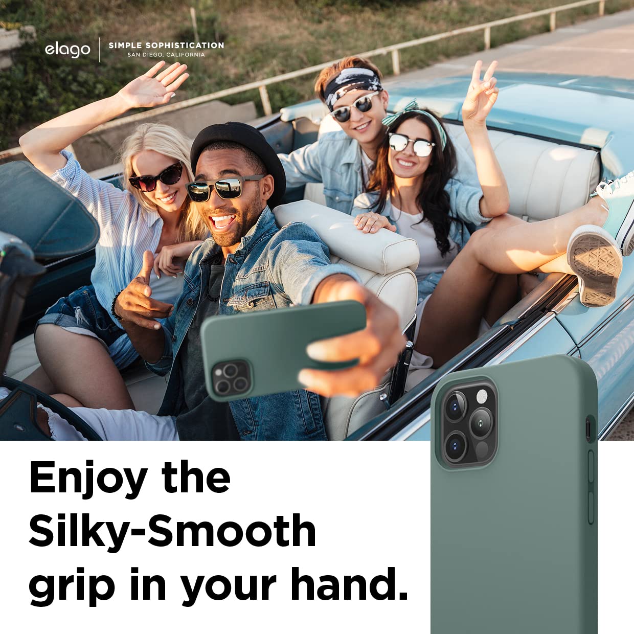 silicone Case Compatible with iPhone 12 Case and Compatible with iPhone 12 Pro Case - Full Body Protection (Screen & Camera Protection) (Midnight Green)