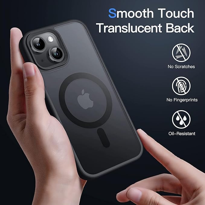 Back Cover Case Compatible with Mag-Safe Designed for iPhone 15 | Ultra Hybrid Camera Bump Protection, Black