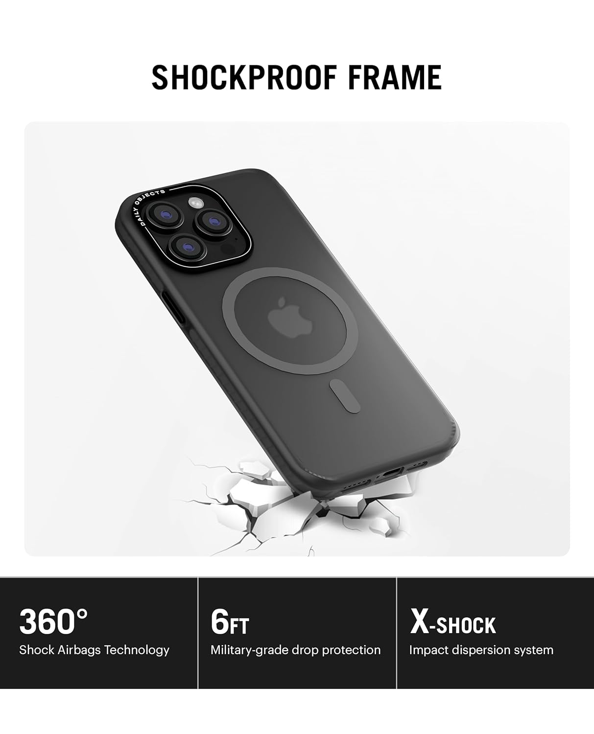 Case for iPhone 14 Pro Compatible with Mag-Safe Wireless Charging,Black Nimbus Slim Shockproof Back Cover