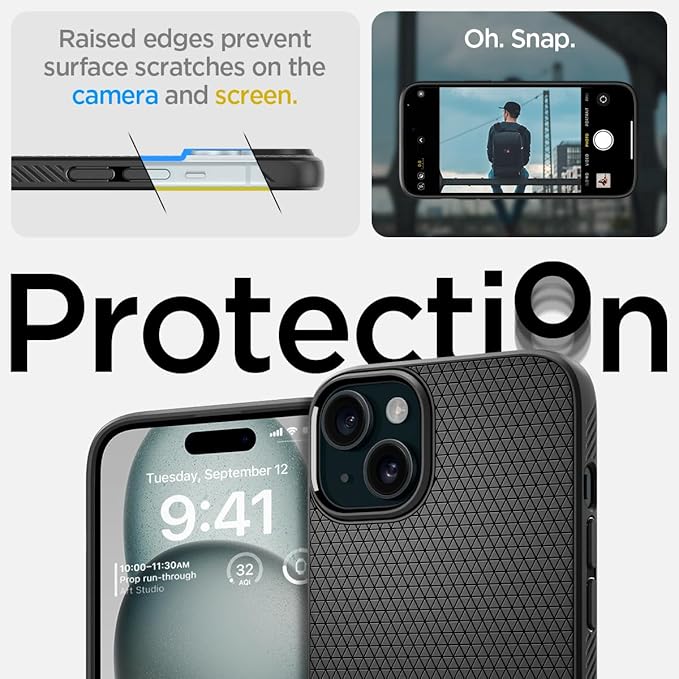 Back Cover Case Compatible with iPhone 15 (TPU | Matte Black)