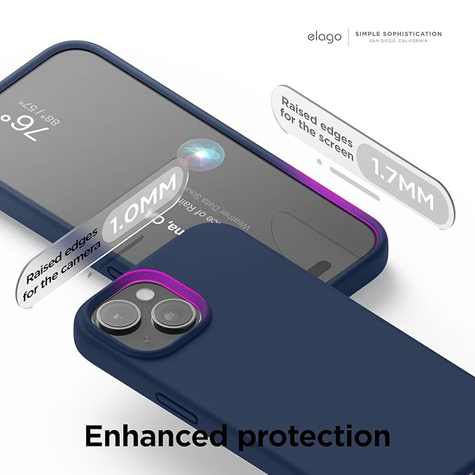 iPhone 15 Case, Liquid Silicone Case, Full Body Protective Cover, Shockproof, Slim Phone Case, Anti-Scratch Soft Microfiber Lining, 6.1 inch (Jean Indigo)