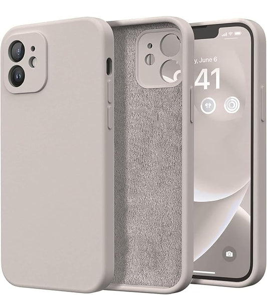 Silicone iPhone Case Cover Compatible for iPhone 12, All Cube Series with Microfiber Lining Compatible iPhone 12