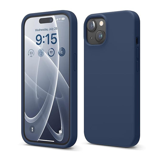 iPhone 15 Case, Liquid Silicone Case, Full Body Protective Cover, Shockproof, Slim Phone Case, Anti-Scratch Soft Microfiber Lining, 6.1 inch (Jean Indigo)