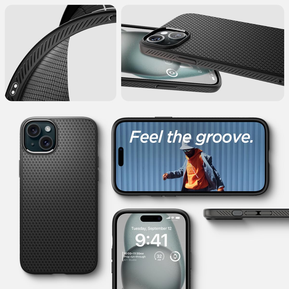 Back Cover Case Compatible with iPhone 15 (TPU | Matte Black)
